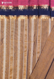 Tharvaya Signature Seven Handloom Mustard Bangalore Pure Cotton Saree - Seven Sarees - Saree - Seven Sarees