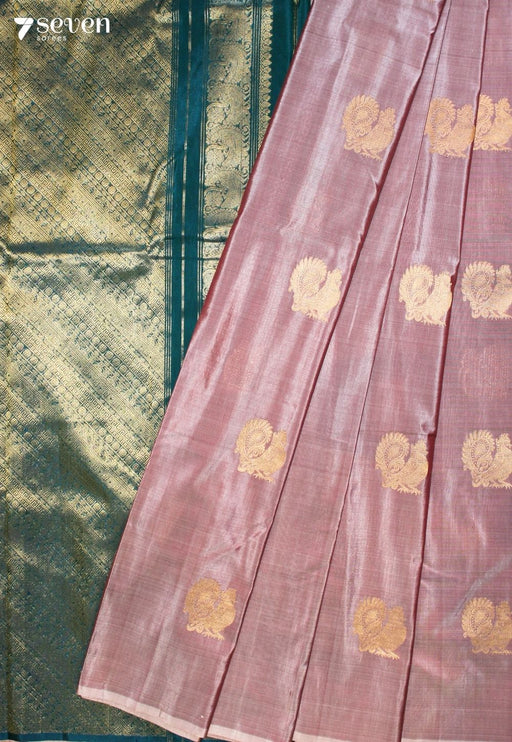Tharvini Signature Seven Handloom Light Brown Bangalore Pure Silk Cotton Saree - Seven Sarees - Saree - Seven Sarees