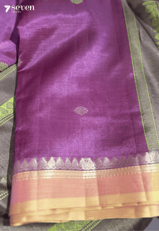 The Desert Rose Signature Seven Handloom Brown Bangalore Vegan Silk Saree - Seven Sarees - Saree - Seven Sarees