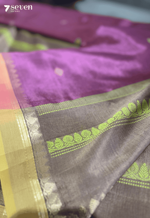 The Desert Rose Signature Seven Handloom Brown Bangalore Vegan Silk Saree - Seven Sarees - Saree - Seven Sarees