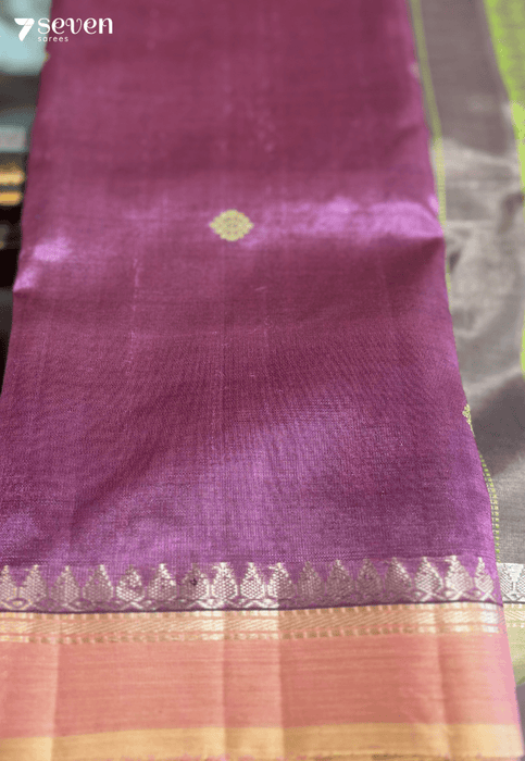 The Desert Rose Signature Seven Handloom Brown Bangalore Vegan Silk Saree - Seven Sarees - Saree - Seven Sarees