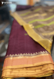 The Desert Rose Signature Seven Handloom Brown Bangalore Vegan Silk Saree - Seven Sarees - Saree - Seven Sarees
