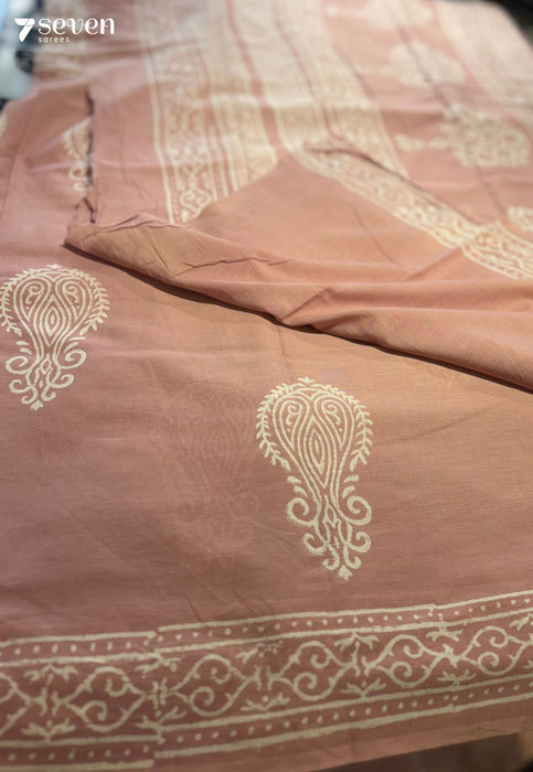 The Floating Quilt Jaipur Pink Handblock 100% Cotton Saree - Seven Sarees - Saree - Seven Sarees