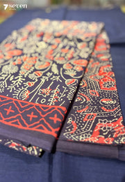 The Nettle Nook Jaipur Blue Handblock 100% Cotton Saree - Seven Sarees - Saree - Seven Sarees