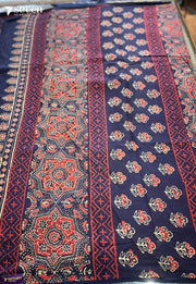 The Nettle Nook Jaipur Blue Handblock 100% Cotton Saree - Seven Sarees - Saree - Seven Sarees