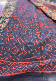 The Nettle Nook Jaipur Blue Handblock 100% Cotton Saree - Seven Sarees - Saree - Seven Sarees