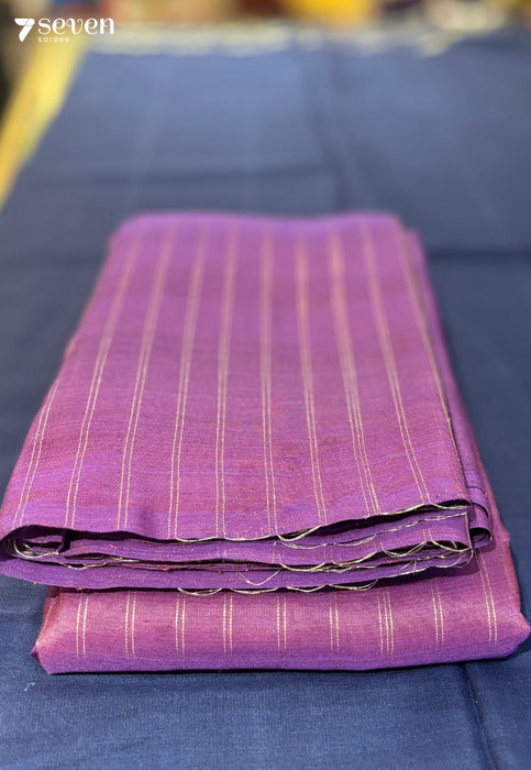 The Purple Ravine Seven Signature Seven Handloom Purple Bangalore Vegan Silk Saree - Seven Sarees - Saree - Seven Sarees