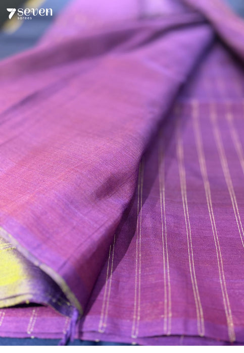 The Purple Ravine Seven Signature Seven Handloom Purple Bangalore Vegan Silk Saree - Seven Sarees - Saree - Seven Sarees