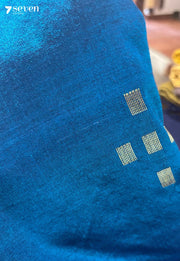 The Rain Goddess Seven Signature Seven Handloom Blue Bangalore Vegan Silk Saree - Seven Sarees - Saree - Seven Sarees