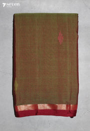 Thenvira Signature Seven Handloom Green Bangalore Pure Cotton Saree - Seven Sarees - Saree - Seven Sarees
