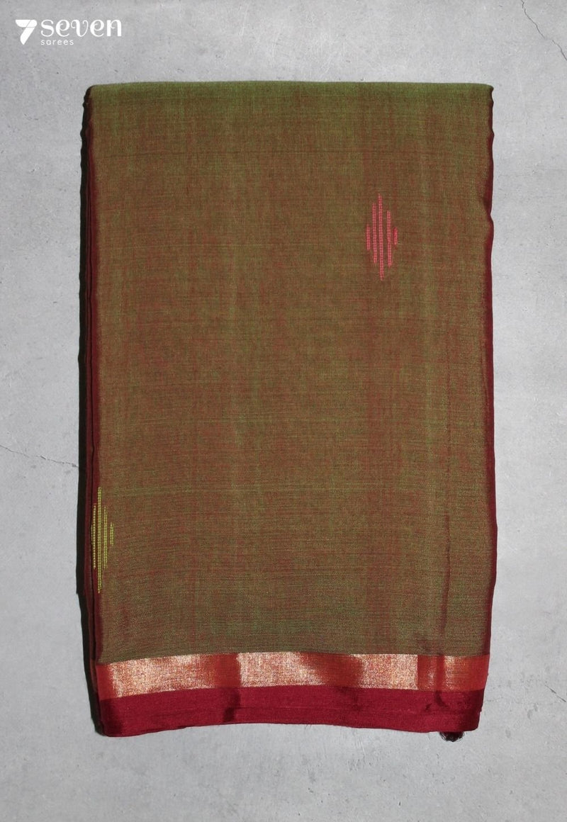 Thenvira Signature Seven Handloom Green Bangalore Pure Cotton Saree - Seven Sarees - Saree - Seven Sarees