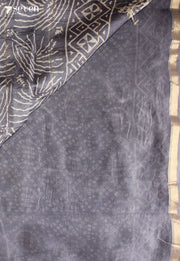 Tholvaya Jaipur Purple Hand Block Printed Silk Cotton Saree - Seven Sarees - Saree - Seven Sarees