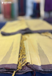 Tisha Signature Seven Handloom Sandal Bangalore Pure Cotton Saree - Seven Sarees - Saree - Seven Sarees