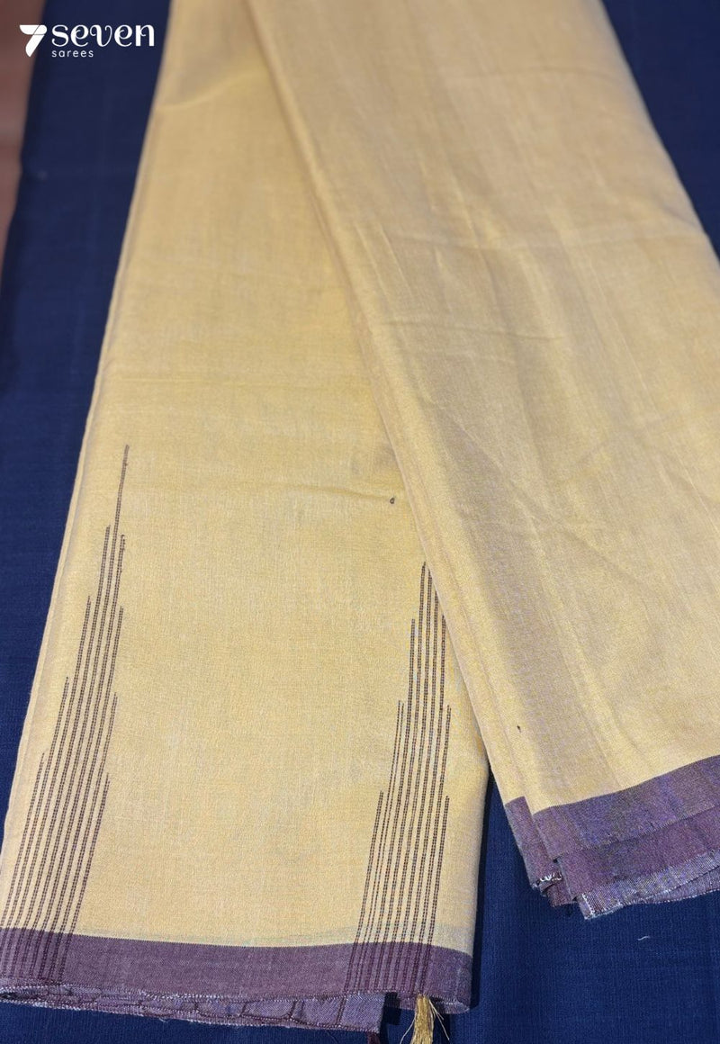 Tisha Signature Seven Handloom Sandal Bangalore Pure Cotton Saree - Seven Sarees - Saree - Seven Sarees