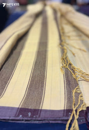 Tisha Signature Seven Handloom Sandal Bangalore Pure Cotton Saree - Seven Sarees - Saree - Seven Sarees