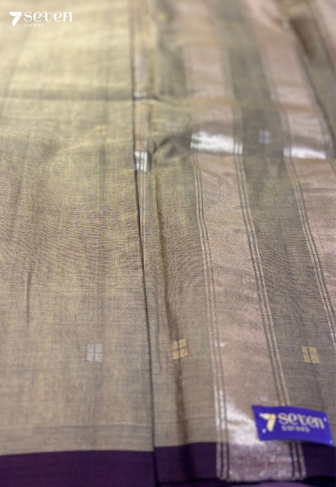 Tiya Signature Seven Handloom Brown Bangalore Pure Cotton Saree - Seven Sarees - Saree - Seven Sarees