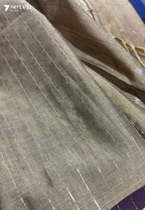 Tiya Signature Seven Handloom Brown Bangalore Pure Cotton Saree - Seven Sarees - Saree - Seven Sarees