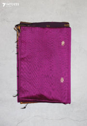 Toranvi Maheshwari Handloom Purple Silk Cotton Saree - Seven Sarees - Seven Sarees