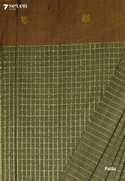 Tuhara Signature Seven Handloom Green Bangalore Pure Cotton Saree - Seven Sarees - Saree - Seven Sarees