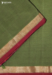Tuhira Signature Seven Handloom Green Bangalore Pure Cotton Saree - Seven Sarees - Saree - Seven Sarees