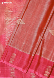 Tuhvya Signature Seven Handloom Peach Bangalore Pure Silk Cotton Saree - Seven Sarees - Saree - Seven Sarees