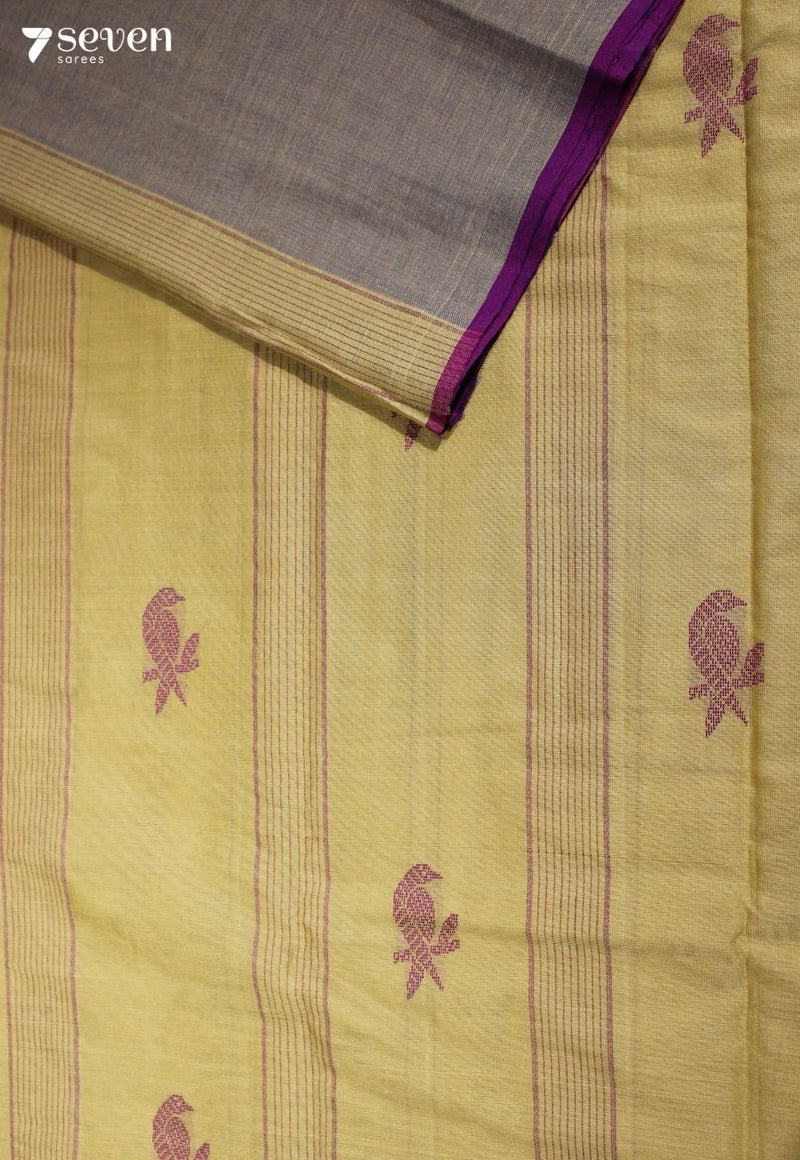 Tvesha Signature Seven Handloom Beige Bangalore Pure Cotton Saree - Seven Sarees - Saree - Seven Sarees