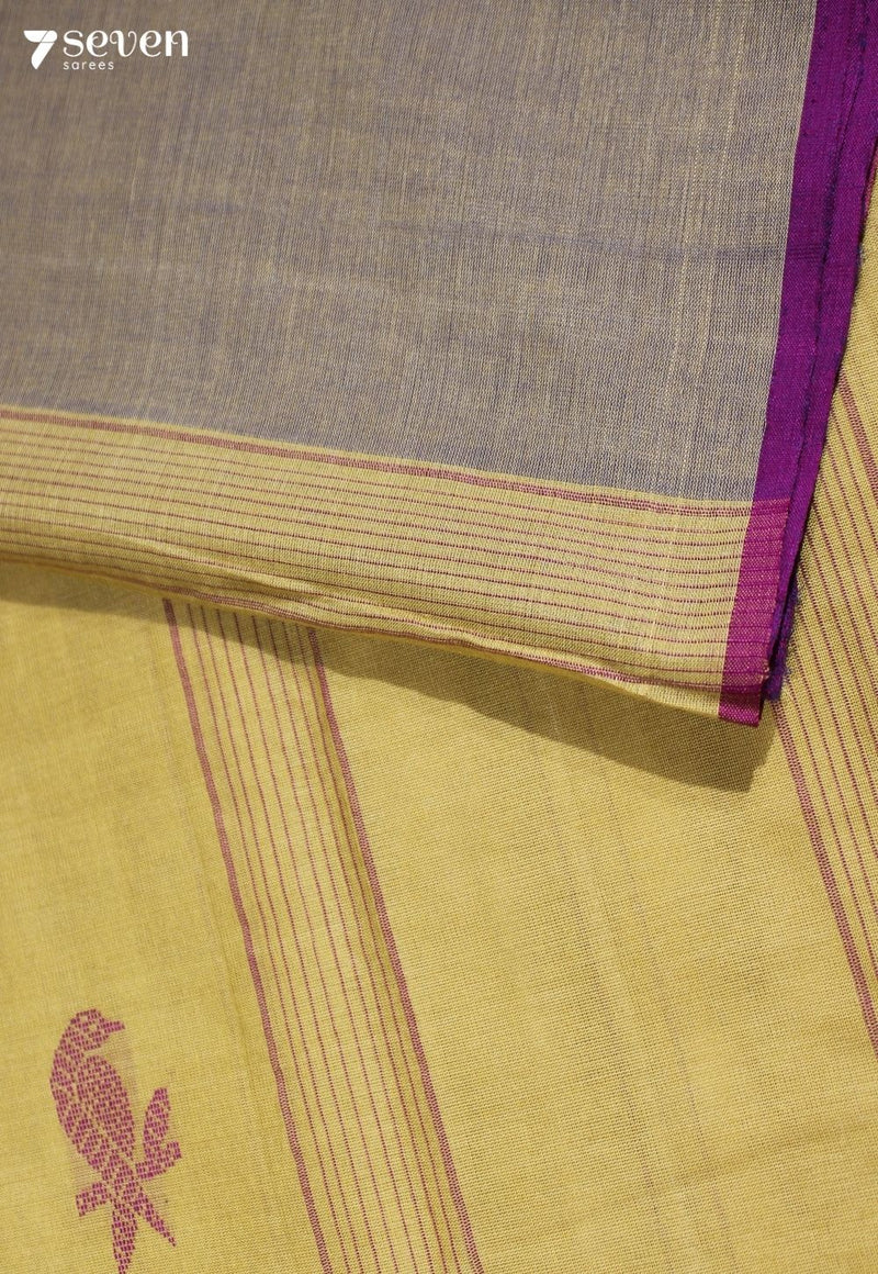 Tvesha Signature Seven Handloom Beige Bangalore Pure Cotton Saree - Seven Sarees - Saree - Seven Sarees