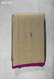 Tvesha Signature Seven Handloom Beige Bangalore Pure Cotton Saree - Seven Sarees - Saree - Seven Sarees