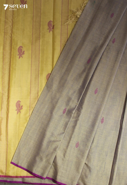 Tvesha Signature Seven Handloom Beige Bangalore Pure Cotton Saree - Seven Sarees - Saree - Seven Sarees