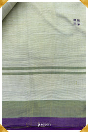 Ulagame Signature Seven Handloom Green Bangalore Vegan Silk Saree - Seven Sarees - Saree - Seven Sarees