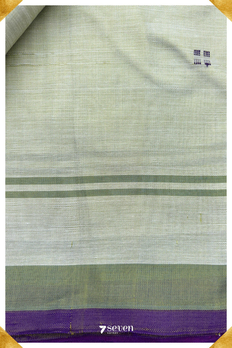 Ulagame Signature Seven Handloom Green Bangalore Vegan Silk Saree - Seven Sarees - Saree - Seven Sarees