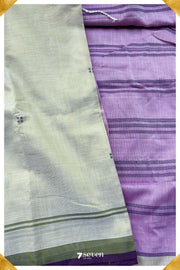 Ulagame Signature Seven Handloom Green Bangalore Vegan Silk Saree - Seven Sarees - Saree - Seven Sarees