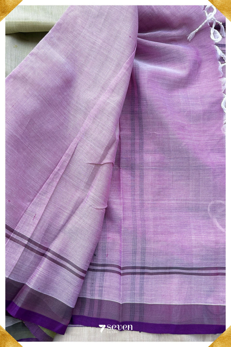 Ulagame Signature Seven Handloom Green Bangalore Vegan Silk Saree - Seven Sarees - Saree - Seven Sarees