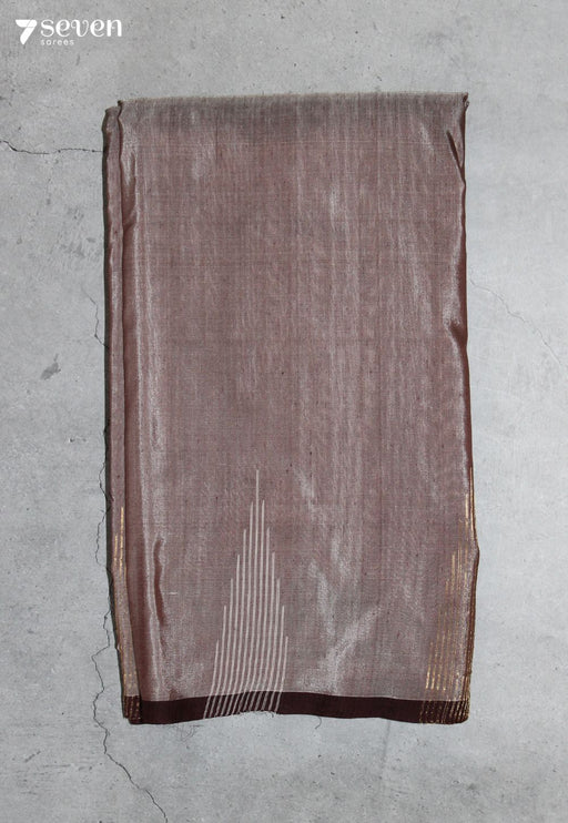 Ulena Signature Seven Handloom Brown Bangalore Pure Silk Cotton Saree - Seven Sarees - Saree - Seven Sarees