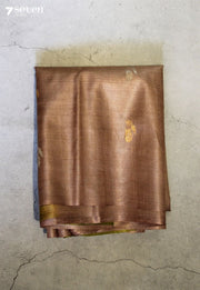 Under the Canopy Handloom Brown Pure Tussar Silk(Kosa) Saree| Silk Mark Certified - Seven Sarees - Saree - Seven Sarees