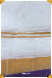 Uyir Signature Seven Handloom White Bangalore Vegan Silk Saree - Seven Sarees - Saree - Seven Sarees