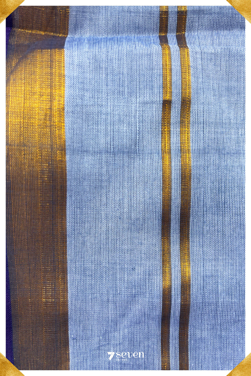 Uyir Signature Seven Handloom White Bangalore Vegan Silk Saree - Seven Sarees - Saree - Seven Sarees