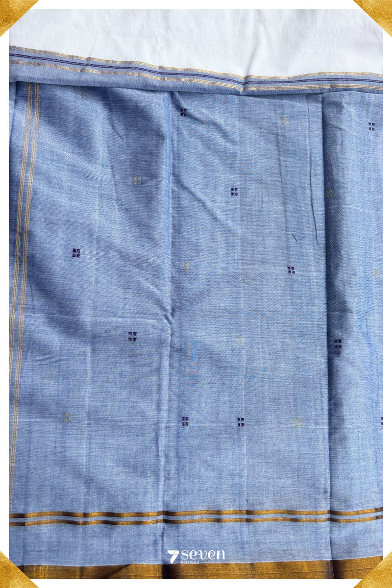 Uyir Signature Seven Handloom White Bangalore Vegan Silk Saree - Seven Sarees - Saree - Seven Sarees