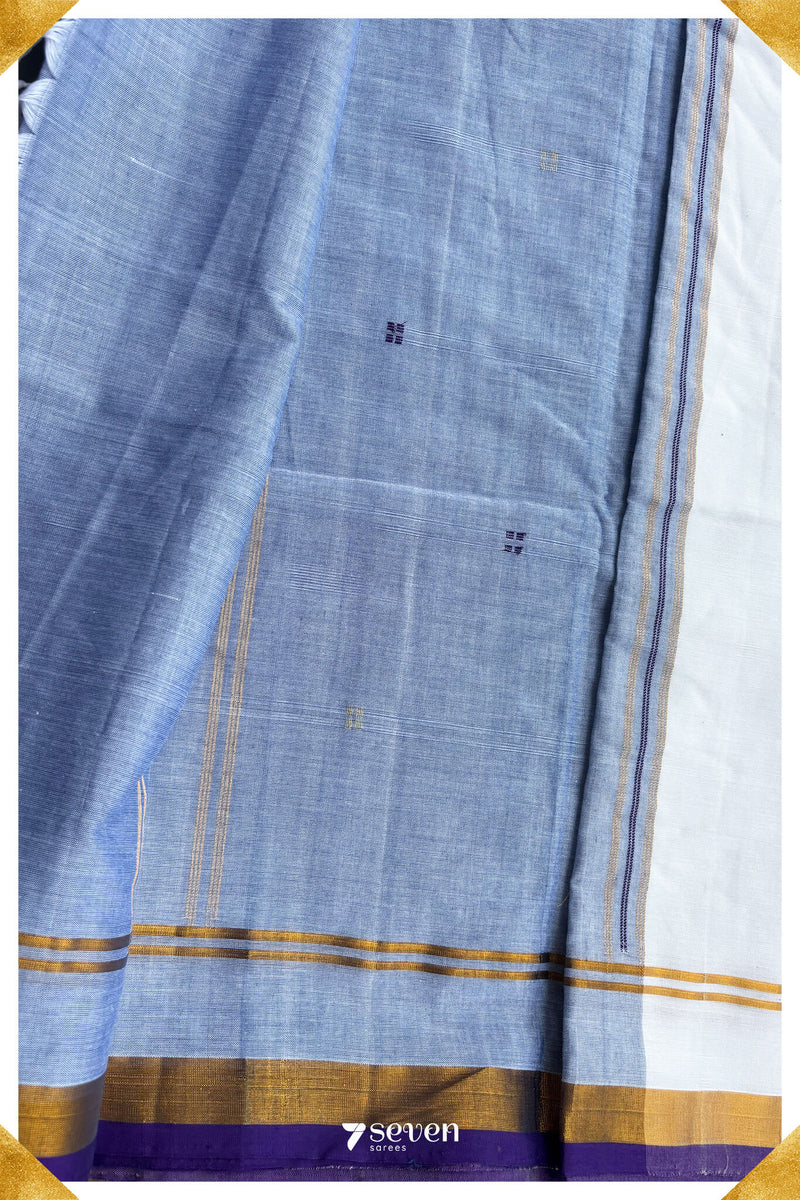 Uyir Signature Seven Handloom White Bangalore Vegan Silk Saree - Seven Sarees - Saree - Seven Sarees