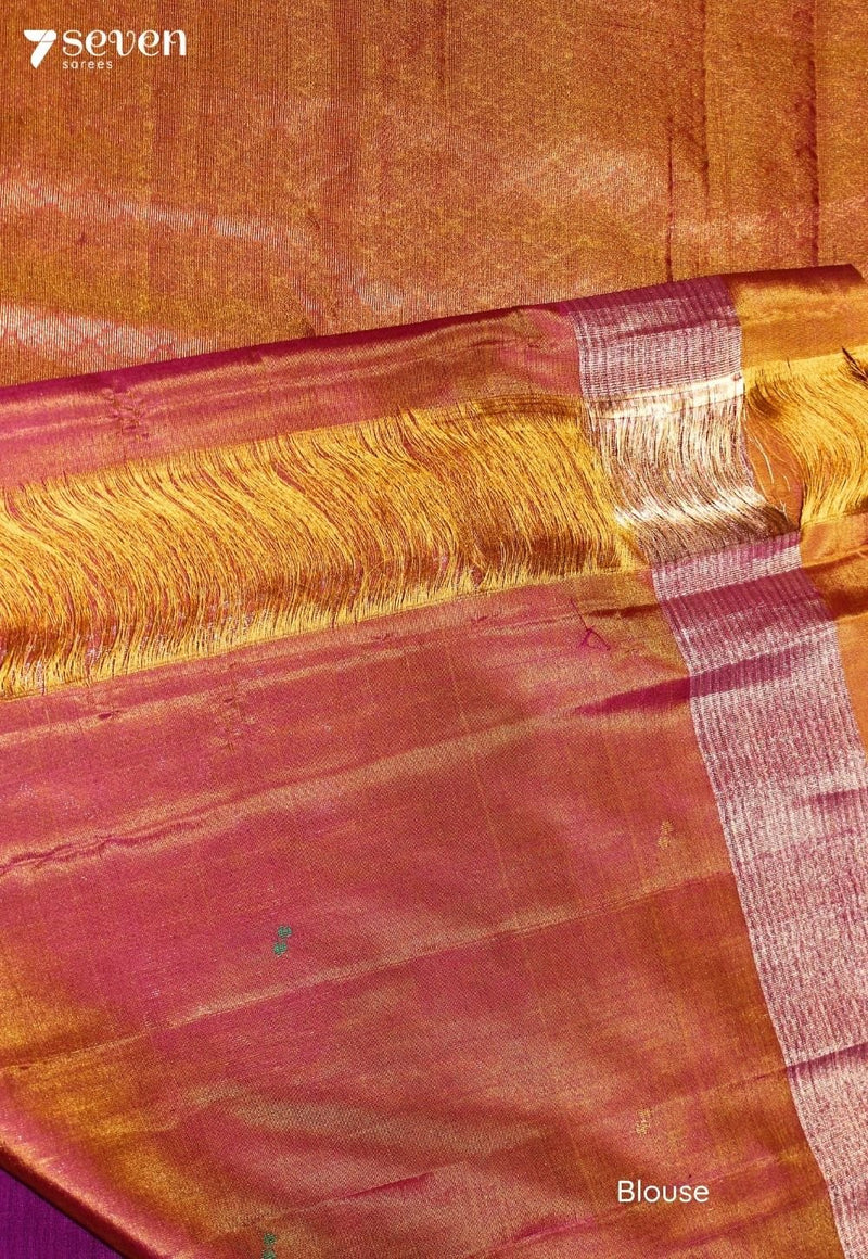 Vaanvitha Signature Seven Handloom Dark Pink Bangalore Pure Silk Cotton Saree - Seven Sarees - Saree - Seven Sarees