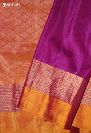 Vaanvitha Signature Seven Handloom Dark Pink Bangalore Pure Silk Cotton Saree - Seven Sarees - Saree - Seven Sarees