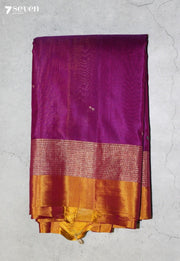 Vaanvitha Signature Seven Handloom Dark Pink Bangalore Pure Silk Cotton Saree - Seven Sarees - Saree - Seven Sarees