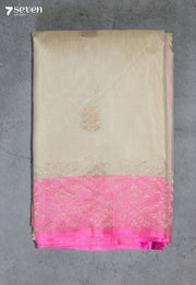 Vaanvya Signature Seven Handloom Off-White Bangalore Pure Silk Cotton Saree - Seven Sarees - Saree - Seven Sarees