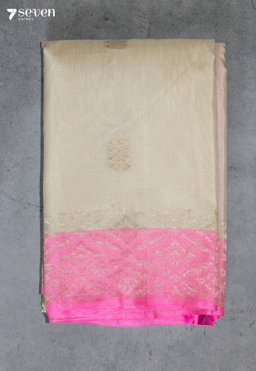 Vaanvya Signature Seven Handloom Off-White Bangalore Pure Silk Cotton Saree - Seven Sarees - Saree - Seven Sarees