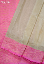 Vaanvya Signature Seven Handloom Off-White Bangalore Pure Silk Cotton Saree - Seven Sarees - Saree - Seven Sarees
