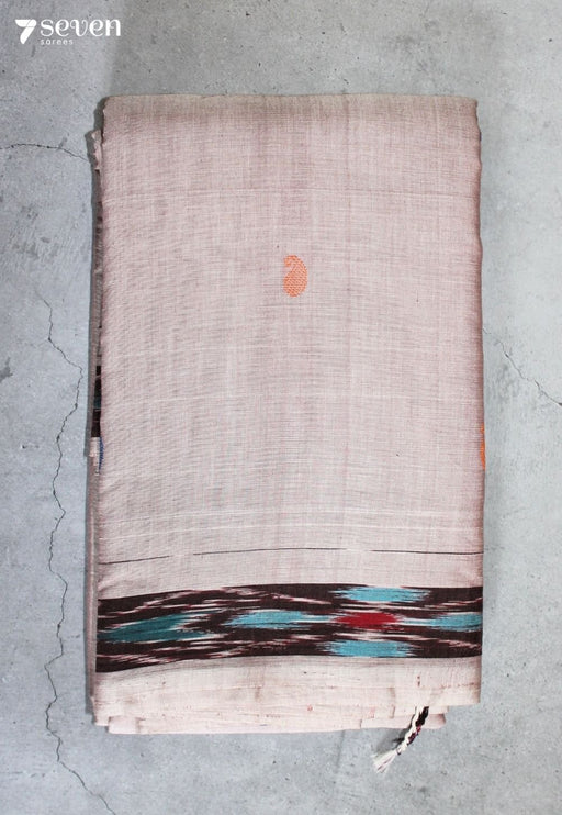 Vaaruni Signature Seven Handloom Pink-Grey Bangalore Pure Cotton Saree - Seven Sarees - Saree - Seven Sarees