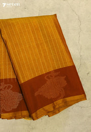 Vaasrini Signature Seven Handloom Rust Orange Bangalore Pure Silk Cotton Saree - Seven Sarees - Saree - Seven Sarees