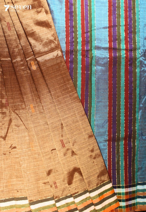 Vaasvika Signature Seven Handloom Golden Bangalore Vegan Silk Saree - Seven Sarees - Saree - Seven Sarees