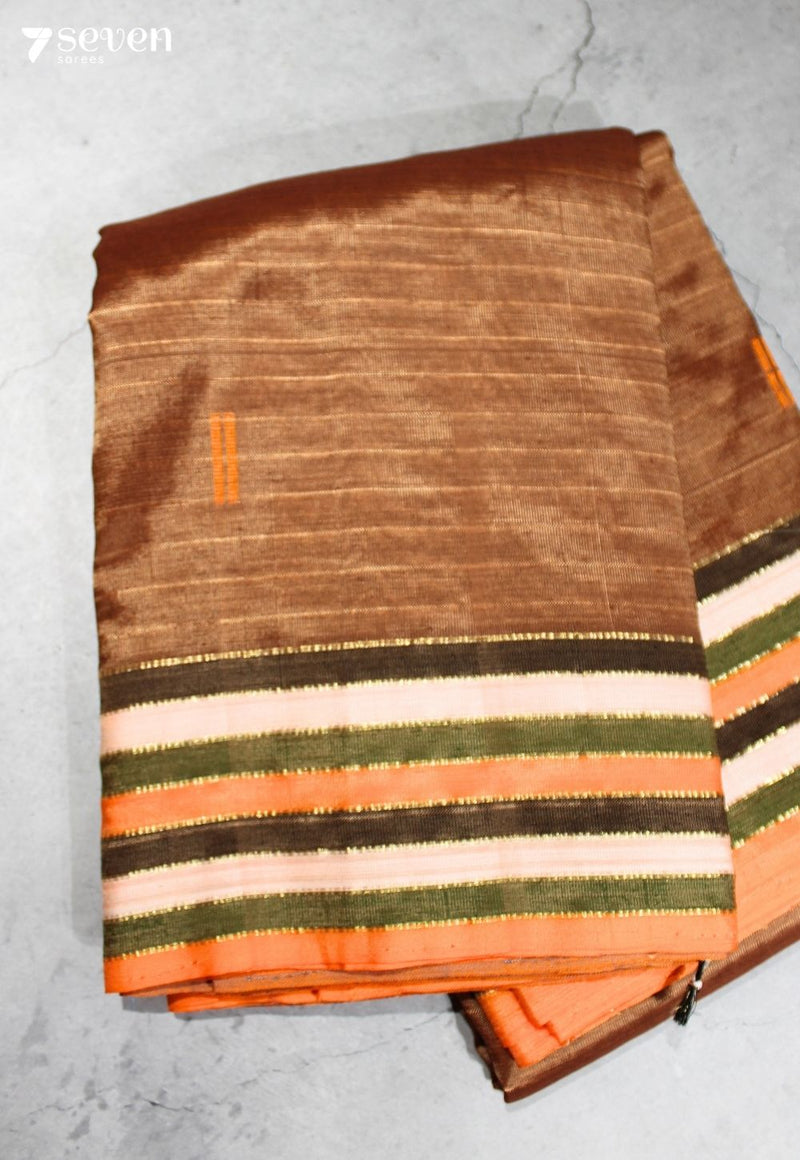 Vaasvika Signature Seven Handloom Golden Bangalore Vegan Silk Saree - Seven Sarees - Saree - Seven Sarees