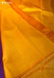 Vadaamalli Signature Seven Handloom Violet/ Yellow Bangalore Pure Silk Saree|Silk Mark Certified - Seven Sarees - Saree - Seven Sarees